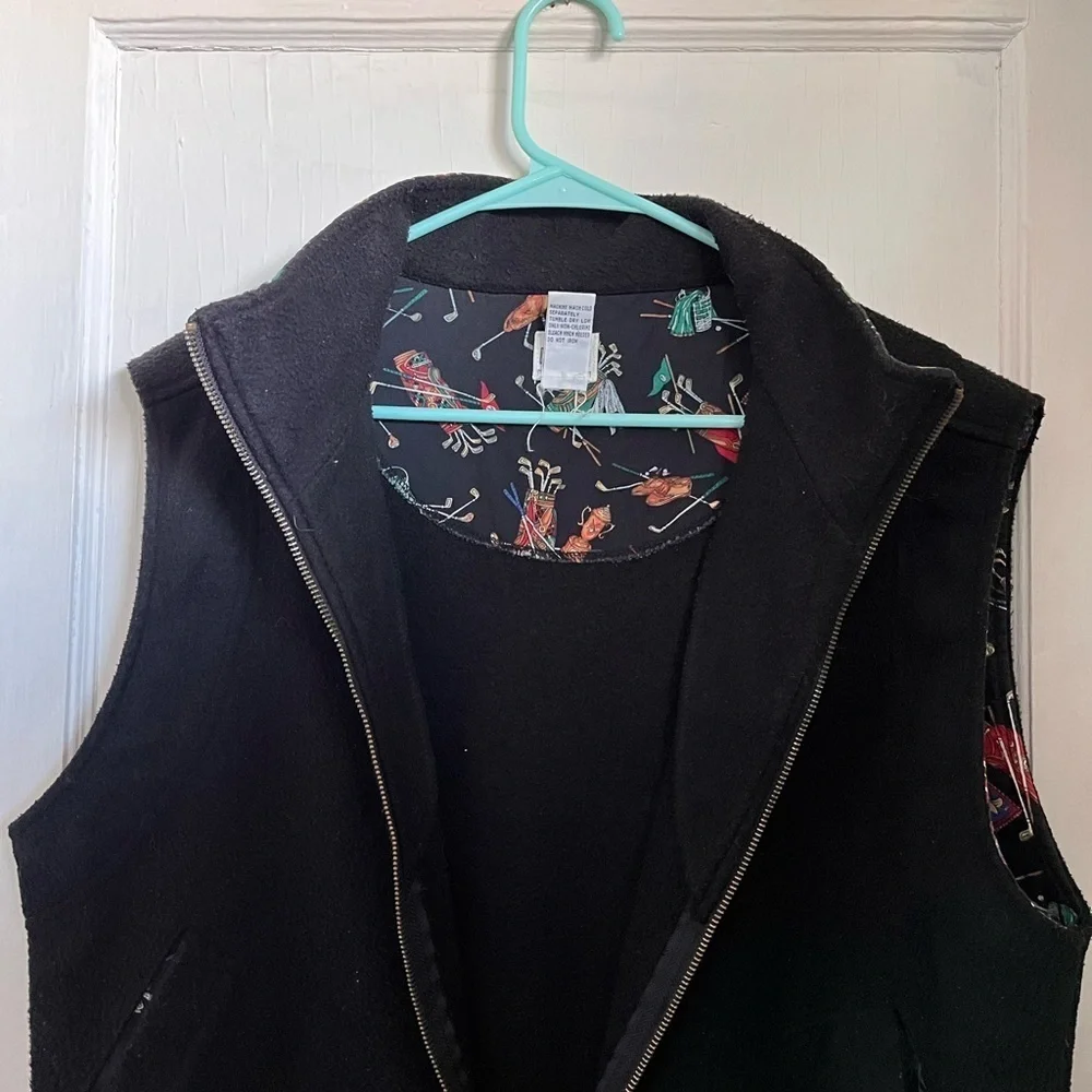 Vintage Golf Pattern Zip Up Vest Men’s Size Medium